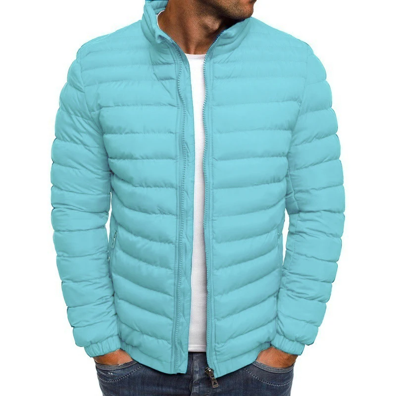 2025 Winter New Thick Men Warm Casual Men’s Outwear Coats Solid Stand Collar Male Windbreak Cotton Padded Down Jacket 2025 Winter New Thick Men Warm Casual Men's Outwear Coats Solid Stand Collar Male Windbreak Cotton Padded Down Jacket