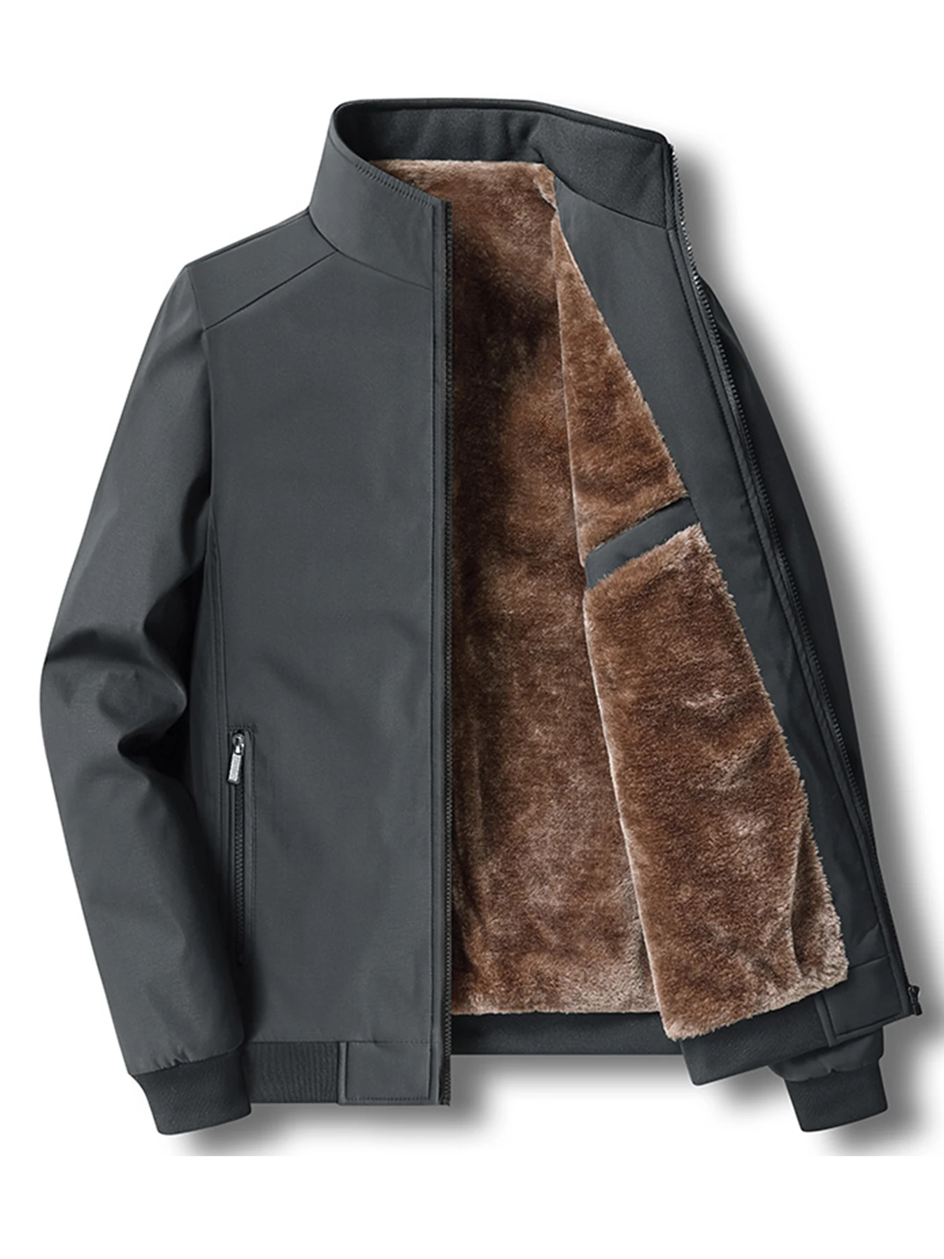Stand collar cotton padded jacket front view
