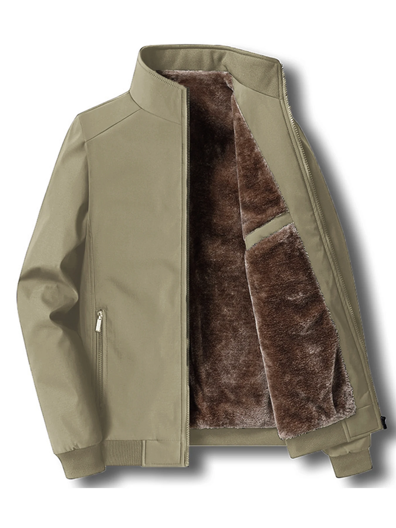 Stand collar cotton padded jacket collar detail
