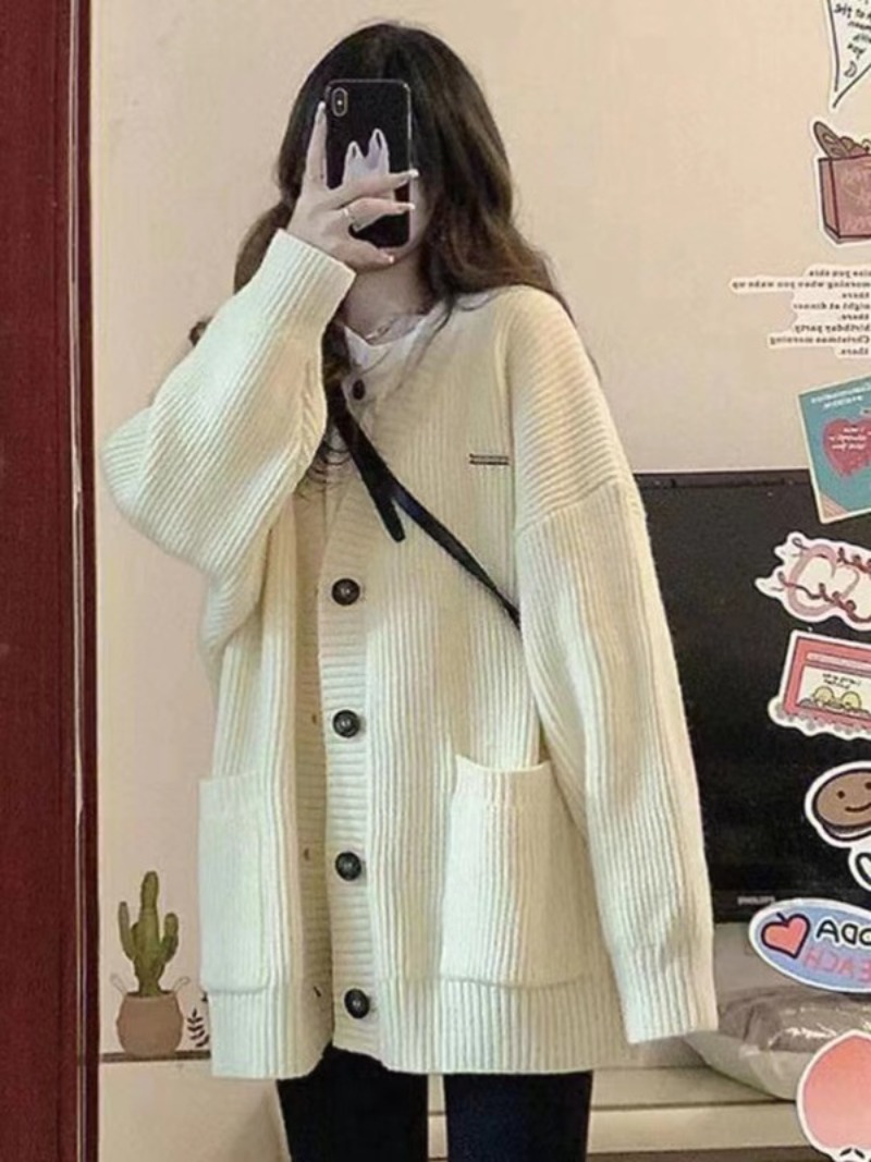 Soft knit cardigan for women front view