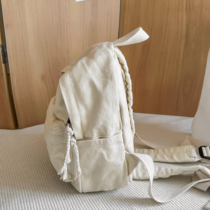 Small canvas backpack front pocket