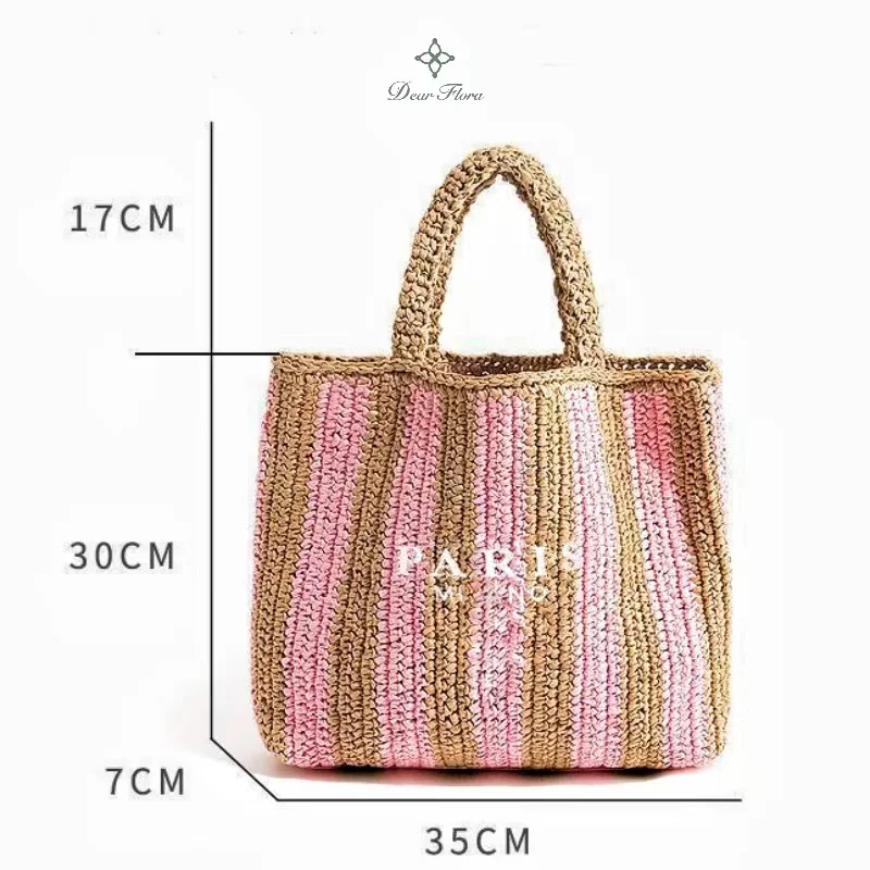 Women’s Summer Beach Straw Style Tote Bag Handwoven Large Capacity Luxury Designer Travel Handbags Casual Portable Shoulder Bags Women's Summer Beach Straw Style Tote Bag Handwoven Large Capacity Luxury Designer Travel Handbags Casual Portable Shoulder Bags