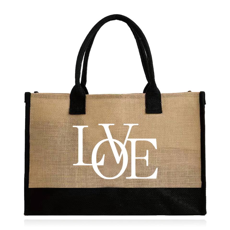 Jute tote bag handles