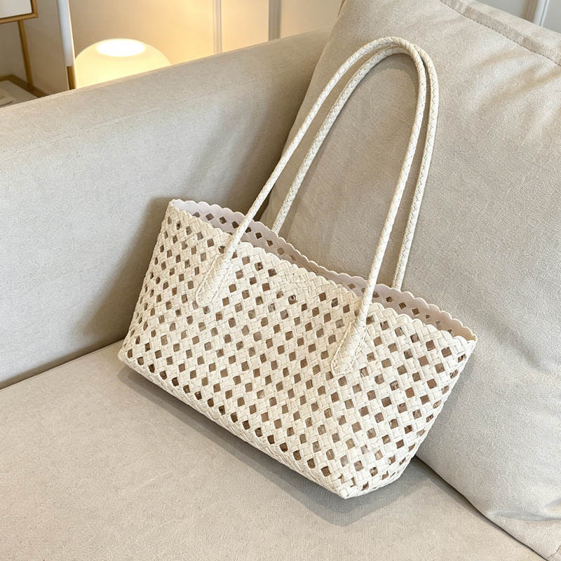 Mesh crochet basket bag handles