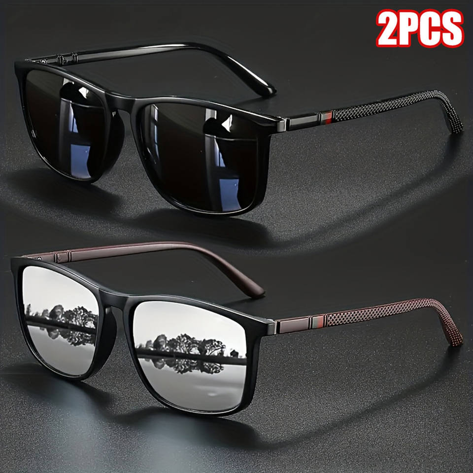 Square vintage polarized sunglasses front view