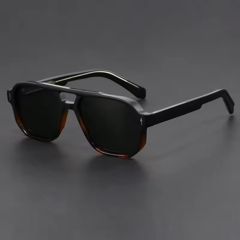Vintage pilot square sunglasses side angle