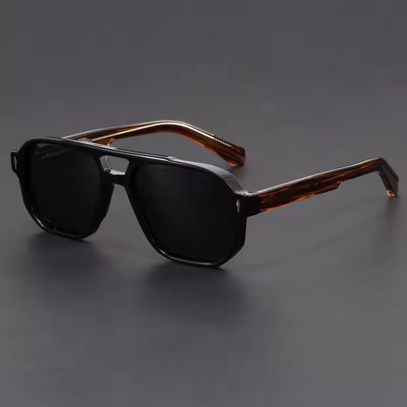 Vintage pilot square sunglasses front view