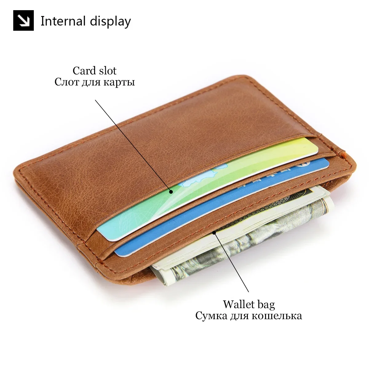 Leather wallet retro style