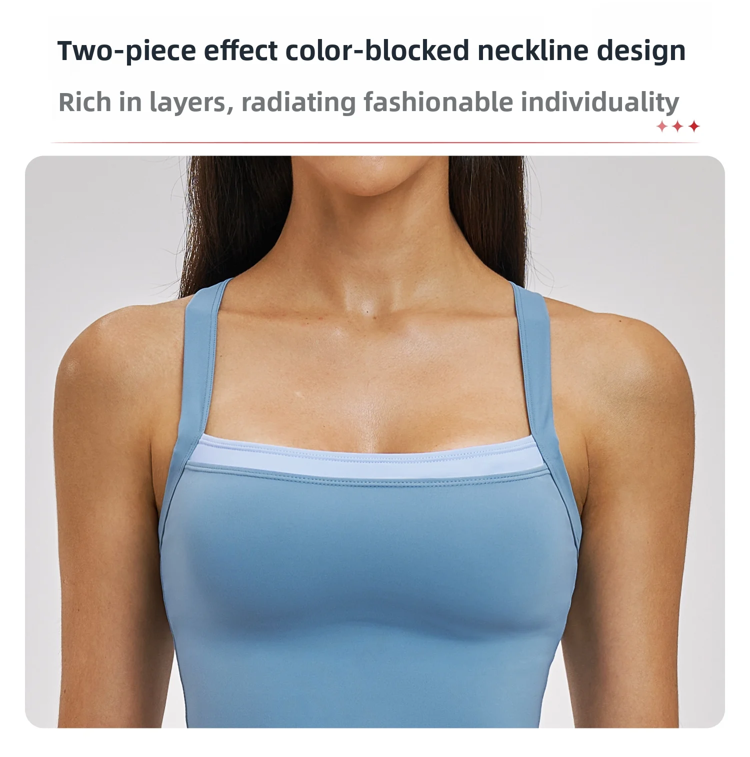 Breathable sports bra for fitness and yoga in blue
