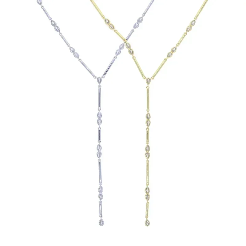 New Special Gold Color Water Drop Bling Oval CZ Choker Necklace Lariat Long Bar Tear Drop Y Shape Long Tassel Women Jewelry 2026 New Special Gold Color Water Drop Bling Oval CZ Choker Necklace Lariat Long Bar Tear Drop Y Shape Long Tassel Women Jewelry 2026
