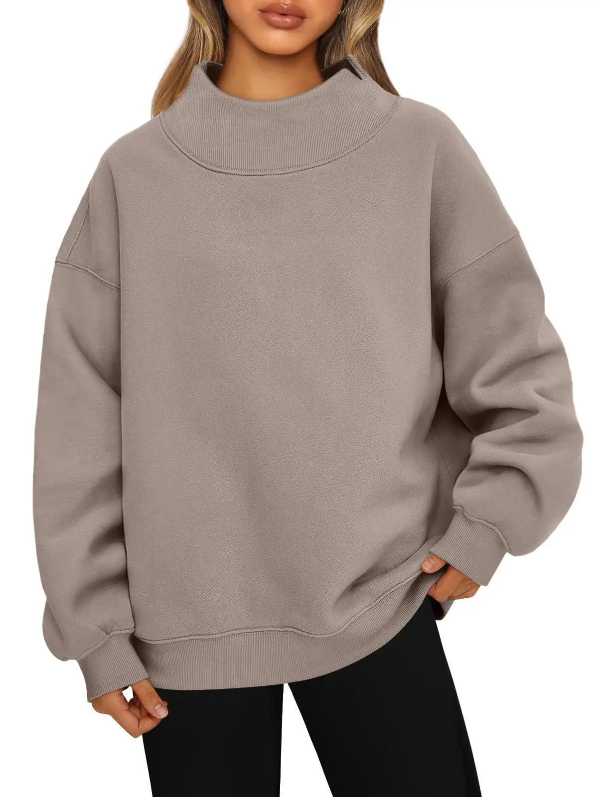 Womens oversized sweatshirt in taupe