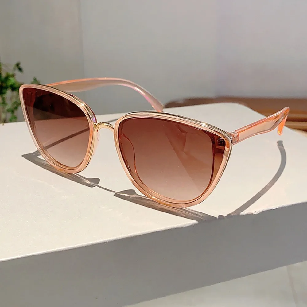 Cat eye sunglasses for women with pink gradient lens