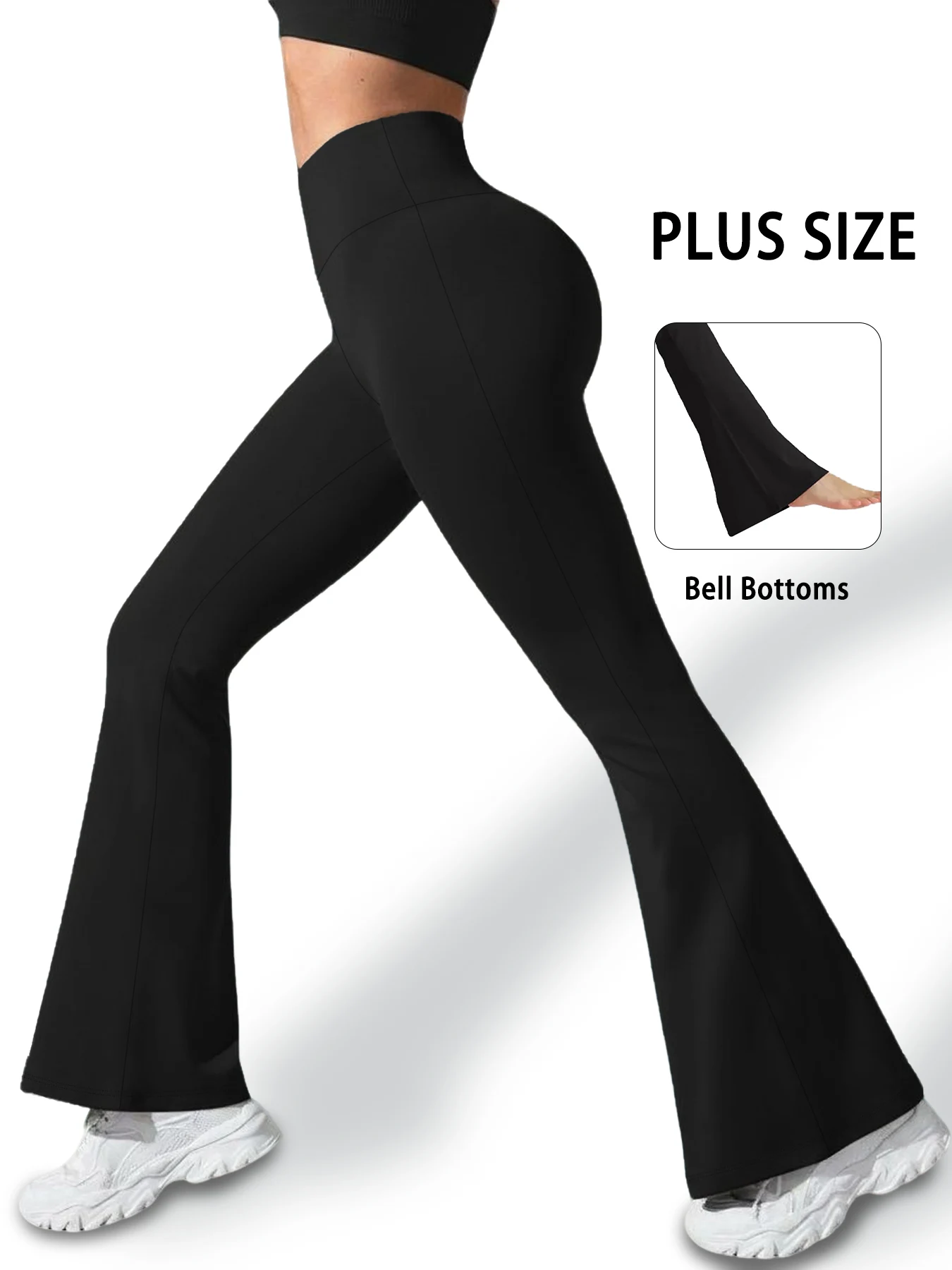 Flare leggings fabric close up