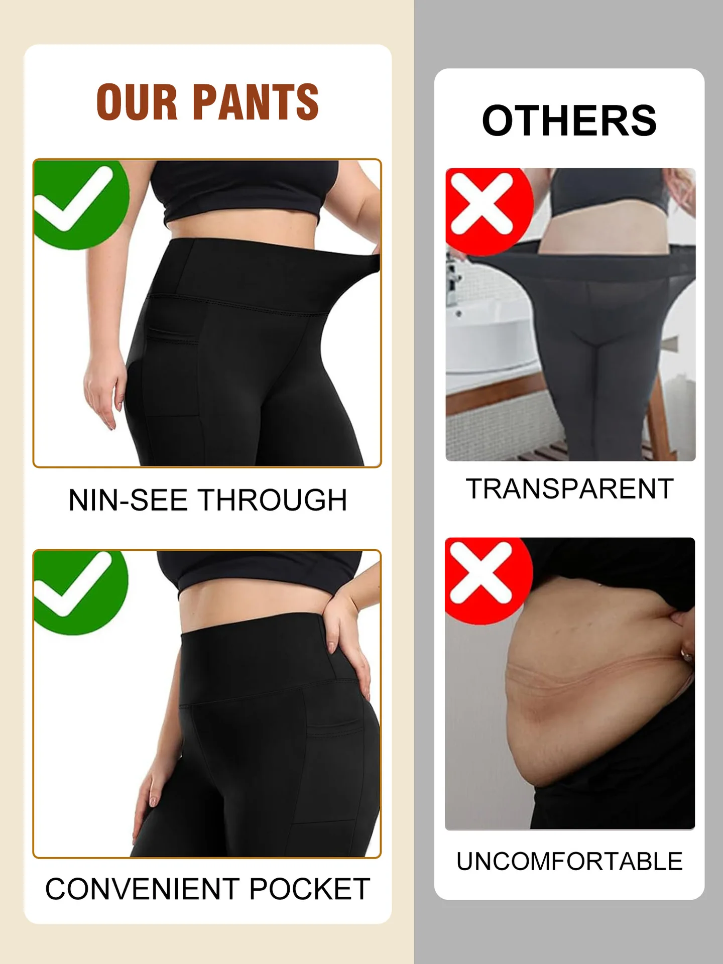 Yoga leggings with pockets detail