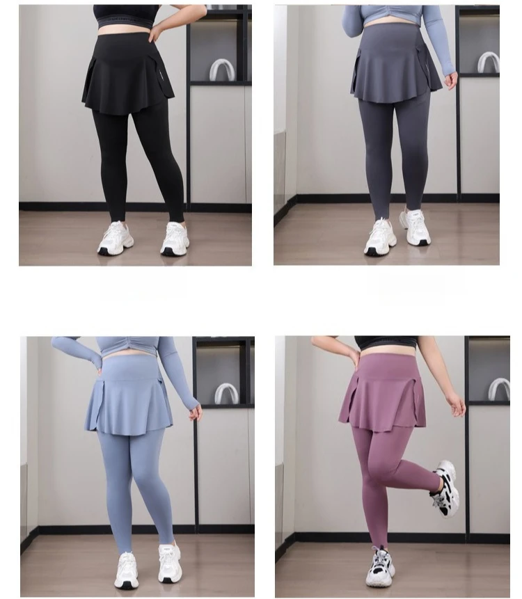 Yoga skort leggings side pocket detail