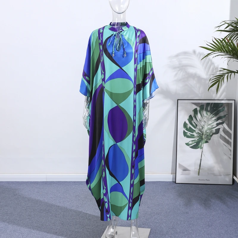 Bohemian beach maxi dress front view