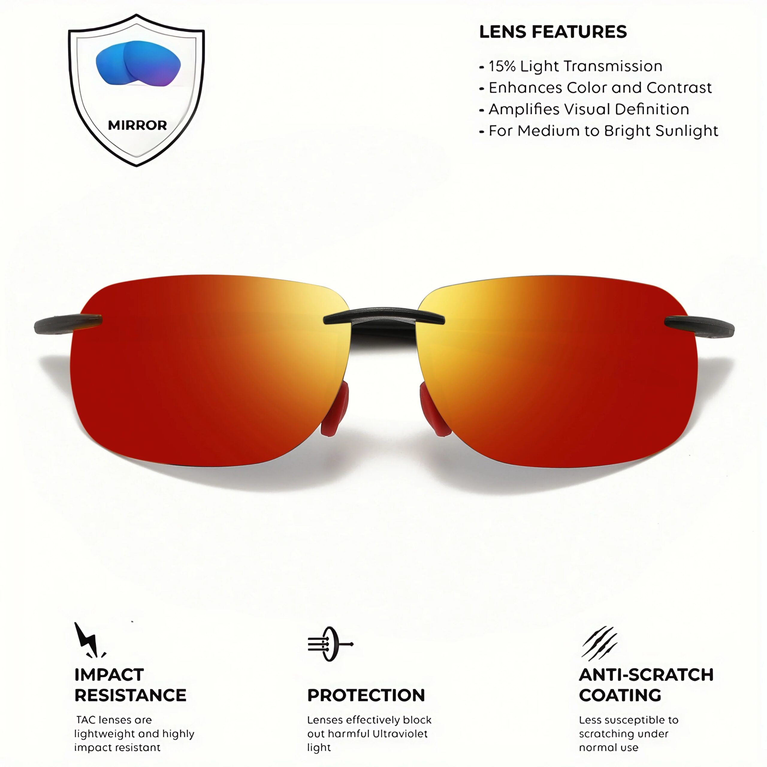 Ultra Light 11g TR90 Frameless Polarized Sunglasses – Flexible & Comfort Fit, Square Shape for Driving, Fishing, Outdoor Ultra Light 11g TR90 Frameless Polarized Sunglasses - Flexible & Comfort Fit, Square Shape for Driving, Fishing, Outdoor