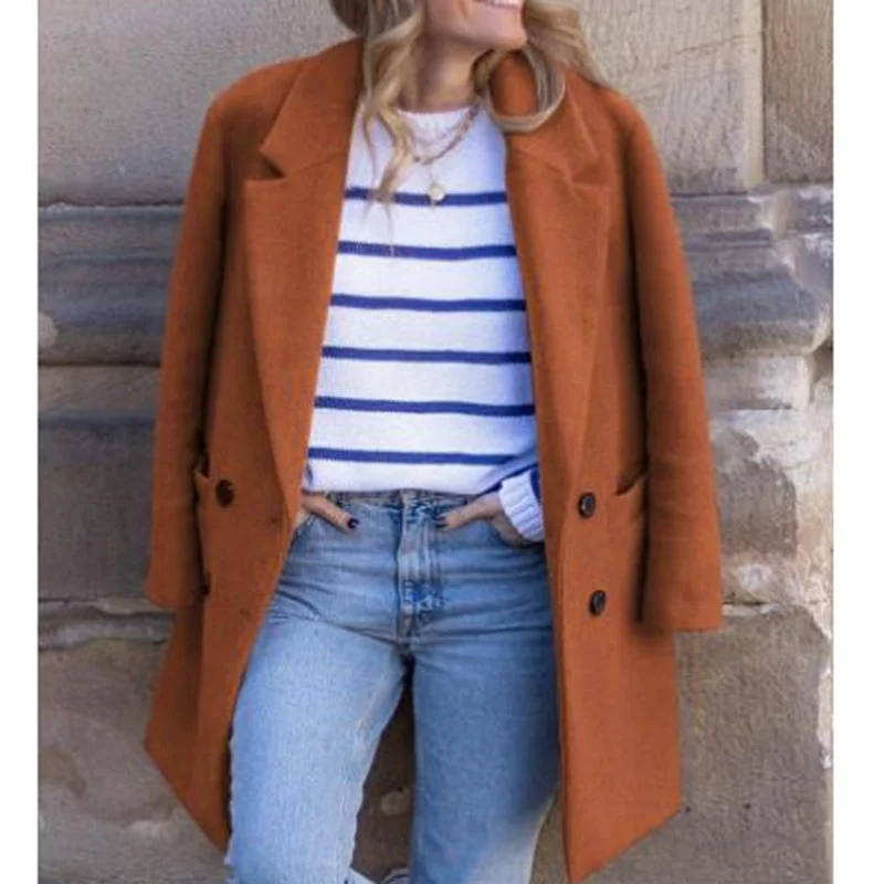 Double breasted wool blend coat color options