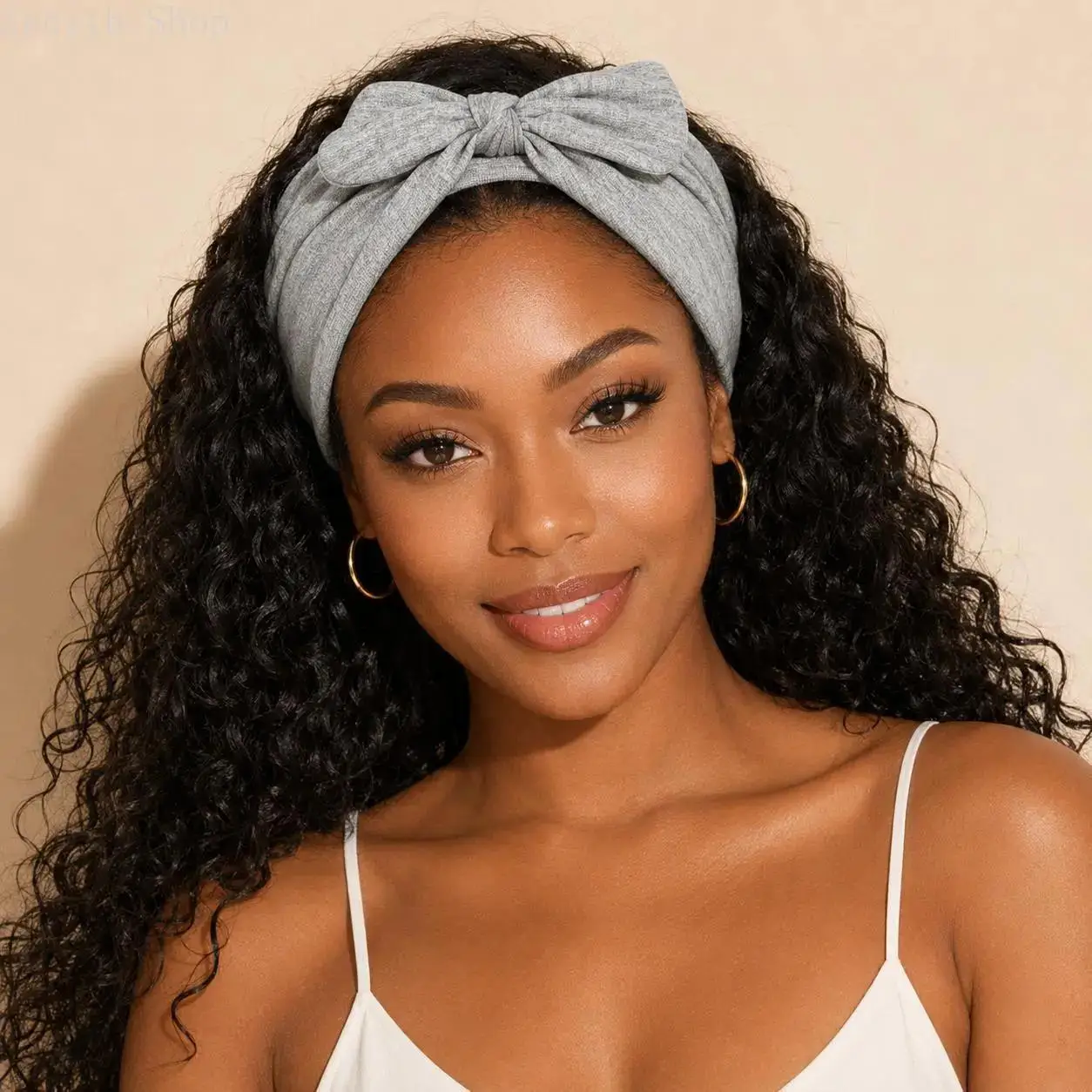 Knotted bow headband set for women front view