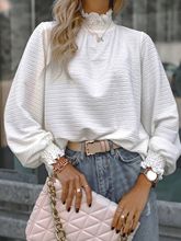 High collar patchwork blouse color options