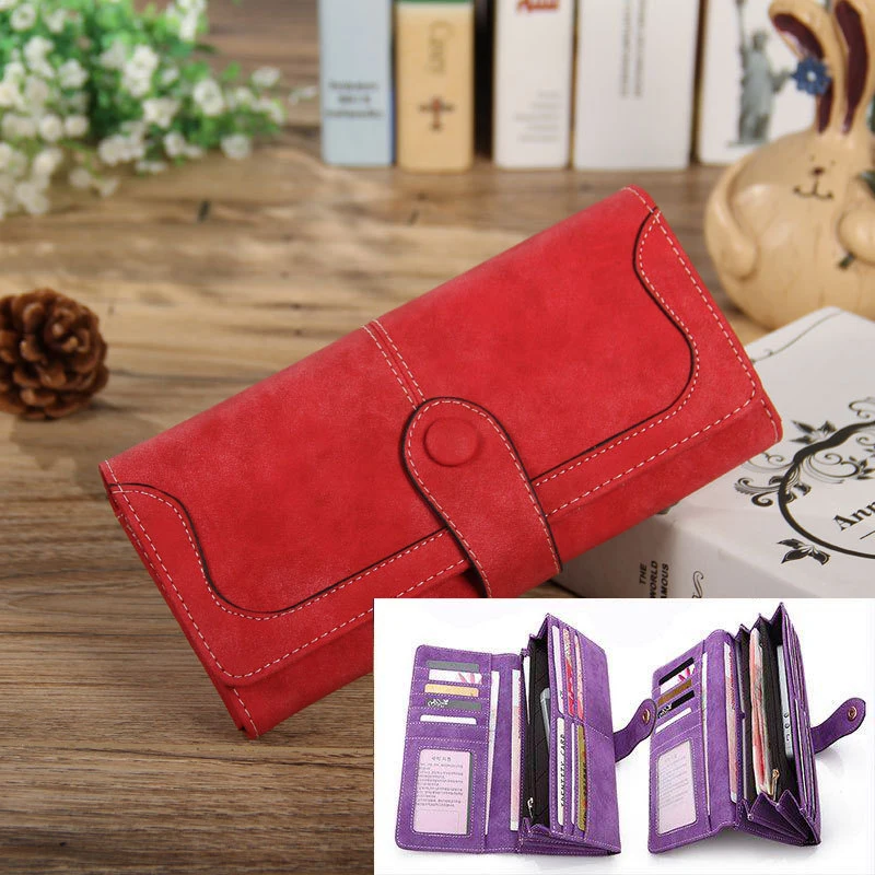 Women’s Long Wallet PU Nubuck Leather Large Capacity RFID Blocking Clutch, Multi Card Slots, Zipper Coin Pocket, Snap Closure Women’s Long Wallet PU Nubuck Leather Large Capacity RFID Blocking Clutch, Multi Card Slots, Zipper Coin Pocket, Snap Closure