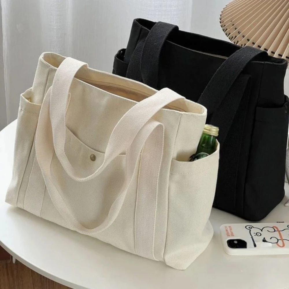 Canvas tote bag shoulder straps