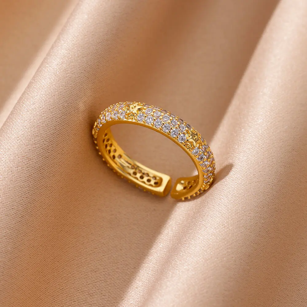 Zircon Geometric Heart Rings For Women Stainless Steel Gold Color Wedding Ring Luxury Aesthetic Jewlery Couple Gift 2025 Zircon Geometric Heart Rings For Women Stainless Steel Gold Color Wedding Ring Luxury Aesthetic Jewlery Couple Gift 2025