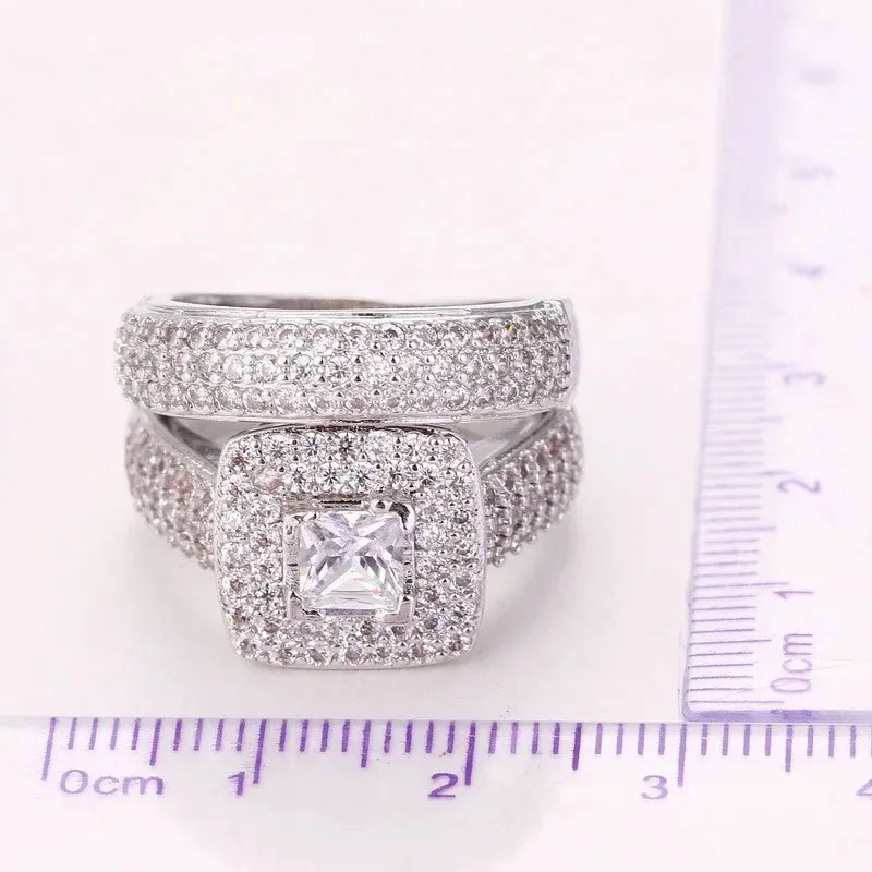 925 Sterling Silver Color Engagement Ring Romantic Fashion Jewelry Cubic Zircon Bezel Set Decoration for Women Girls Wholesale 925 Sterling Silver Color Engagement Ring Romantic Fashion Jewelry Cubic Zircon Bezel Set Decoration for Women Girls Wholesale