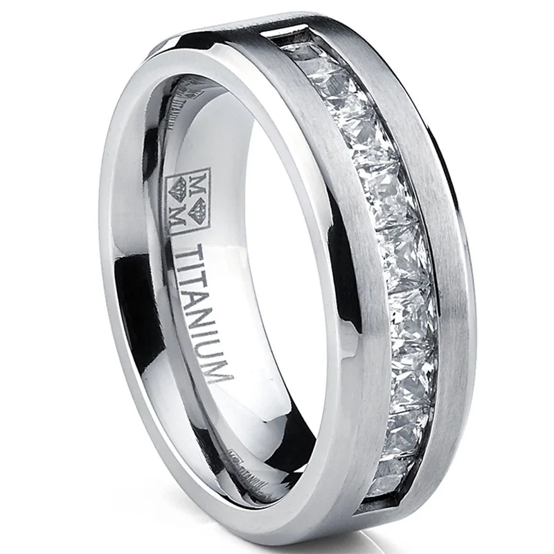 Hot Selling Silver Plated Stainless Steel Rings For Men Square Cubic Zircon Ring Jewelry Accessories Wholesale Size 7-13 Hot Selling Silver Plated Stainless Steel Rings For Men Square Cubic Zircon Ring Jewelry Accessories Wholesale Size 7-13