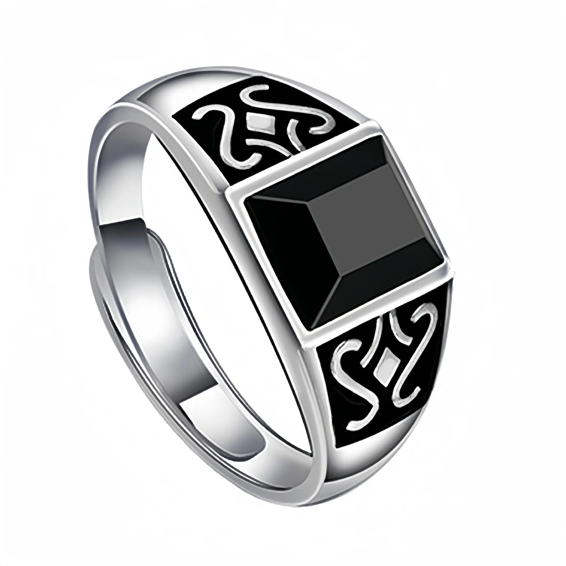 925 Sterling Silver Men’s Ring High Quality Luxury Black Gem For Man Wedding Fine Jewelry Accessories Party Gifts 925 Sterling Silver Men's Ring High Quality Luxury Black Gem For Man Wedding Fine Jewelry Accessories Party Gifts