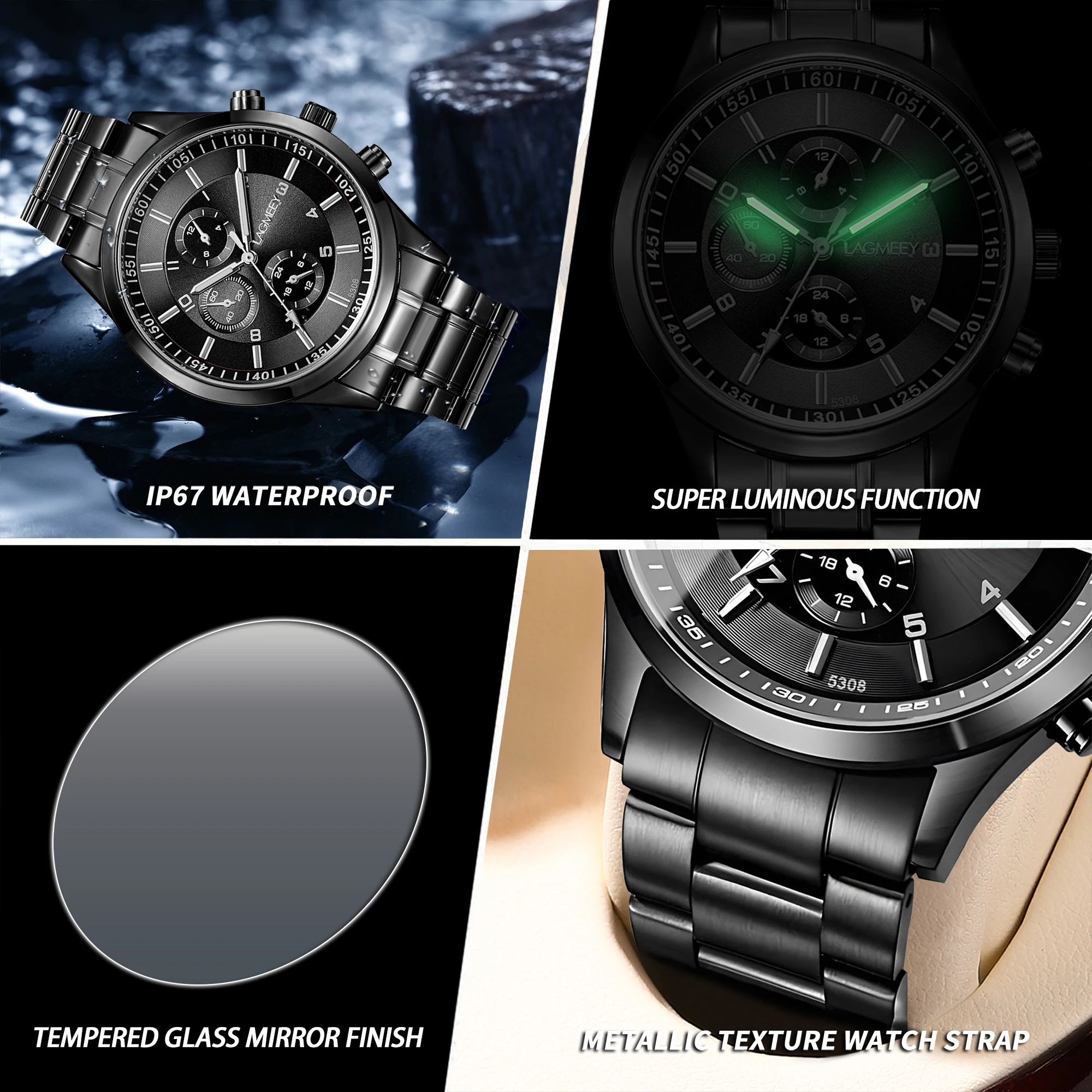 BINBOND Stainless Steel Strap Durable Quartz Watch For Men Luxury Luminous Waterproof Precise Business Men’s Watch Casual Reloj BINBOND Stainless Steel Strap Durable Quartz Watch For Men Luxury Luminous Waterproof Precise Business Men's Watch Casual Reloj