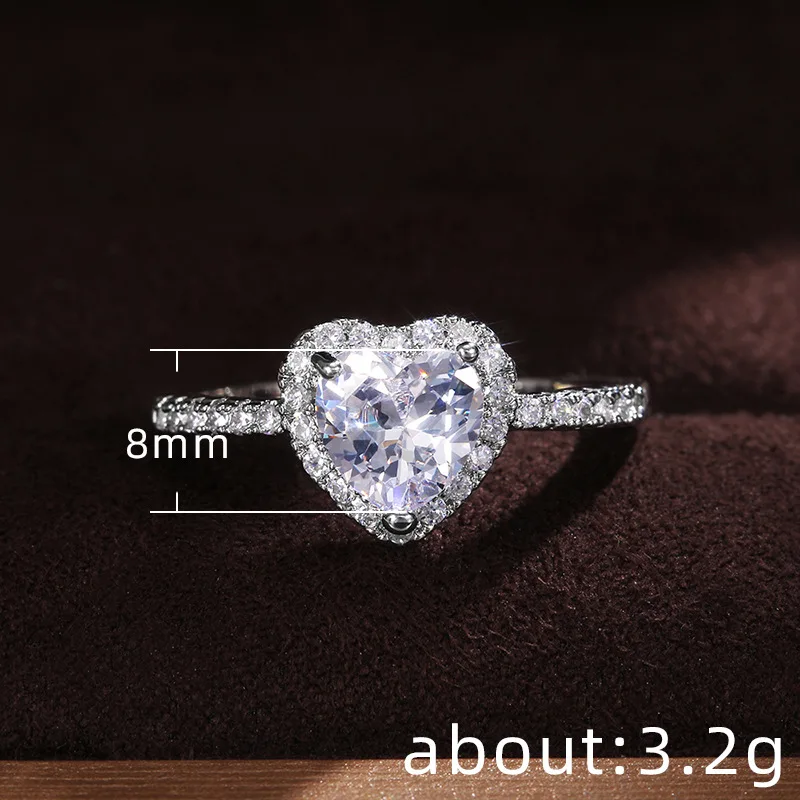 Huitan Aesthetic Brilliant Heart Designed Rings for Women Shiny Cubic Zirconia Finger Accessories Exquisite Engagement Jewelry Huitan Aesthetic Brilliant Heart Designed Rings for Women Shiny Cubic Zirconia Finger Accessories Exquisite Engagement Jewelry