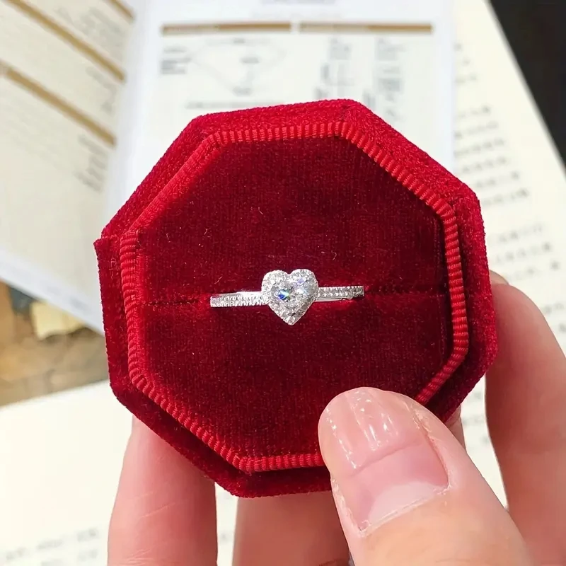 Huitan AA Heart Cubic Zirconia Wedding Rings for Women Luxury Silver Color Proposal Engagement Ring Temperament Ladies Jewelry Huitan AA Heart Cubic Zirconia Wedding Rings for Women Luxury Silver Color Proposal Engagement Ring Temperament Ladies Jewelry