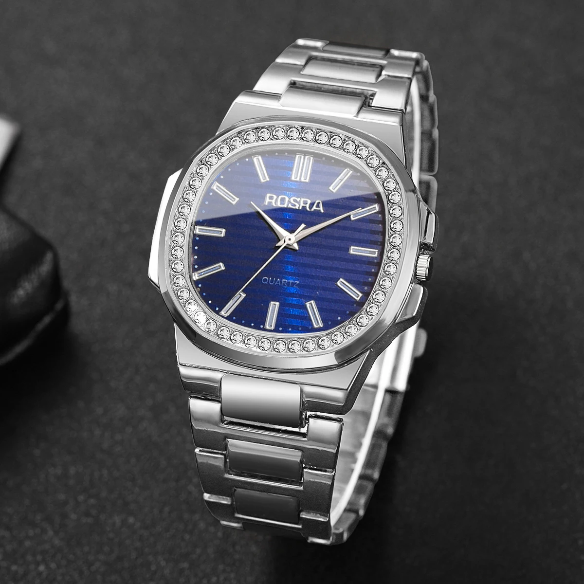 Luxury Rhinestone Men Business Watches Fashion Square Dial Steel Band Male’s Quartz Wristwatch Reloj Hombre(Without Box) Luxury Rhinestone Men Business Watches Fashion Square Dial Steel Band Male's Quartz Wristwatch Reloj Hombre(Without Box)