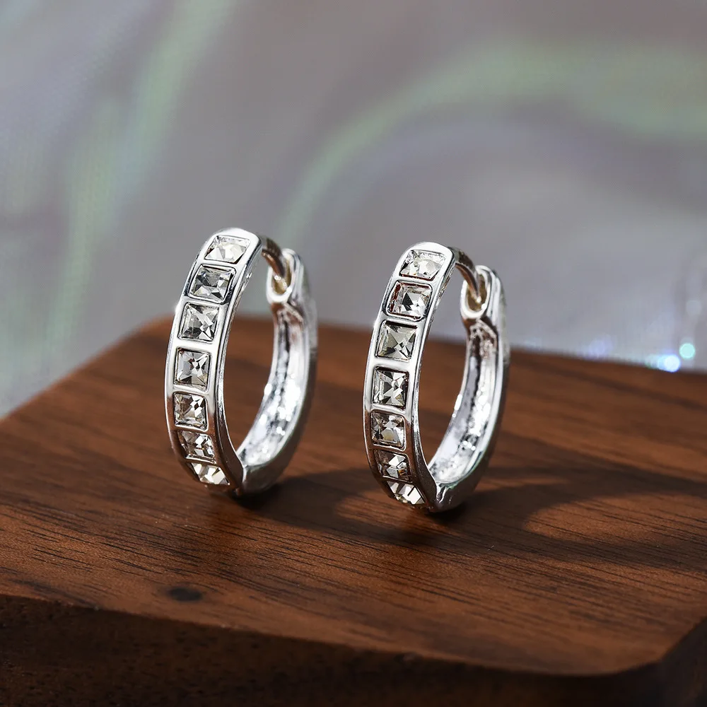 New 925 Sterling Silver Shining Zircon Earrings Women’s Circle Round Earrings Fashionable Elegant Jewelry Birthday Party Gifts New 925 Sterling Silver Shining Zircon Earrings Women's Circle Round Earrings Fashionable Elegant Jewelry Birthday Party Gifts