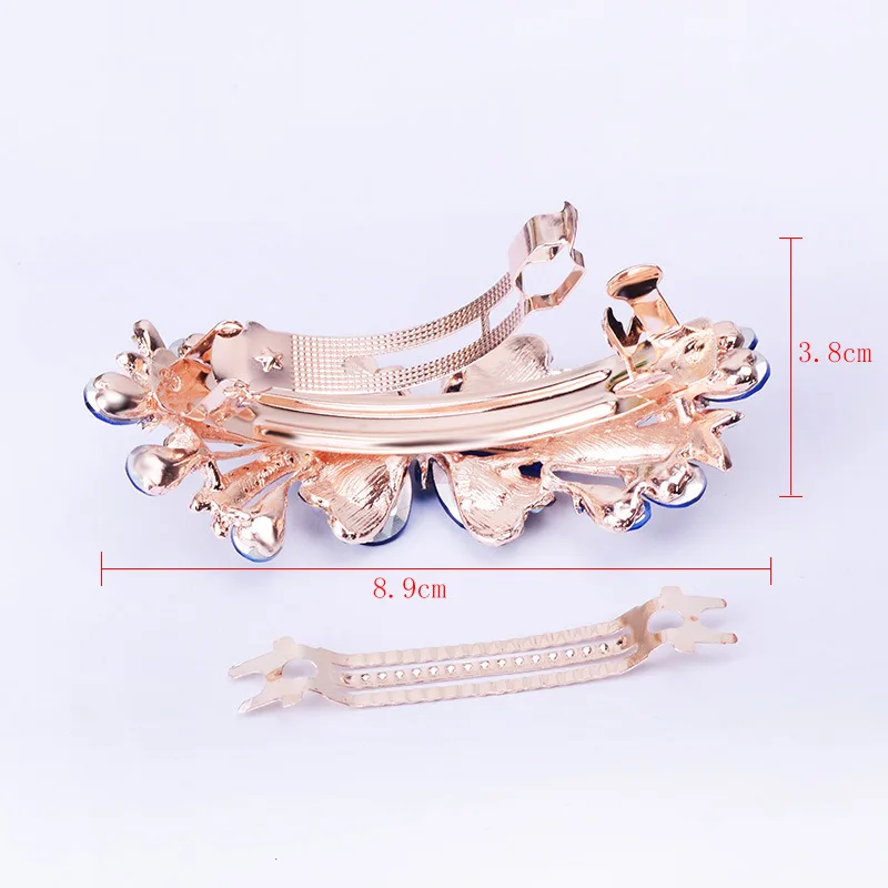 Crystal butterfly spring hairpin styled in hair