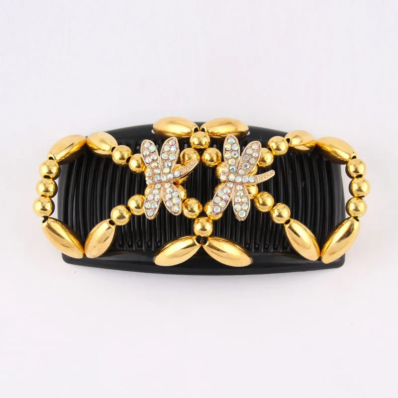 Beaded versatile hair comb styled in hair