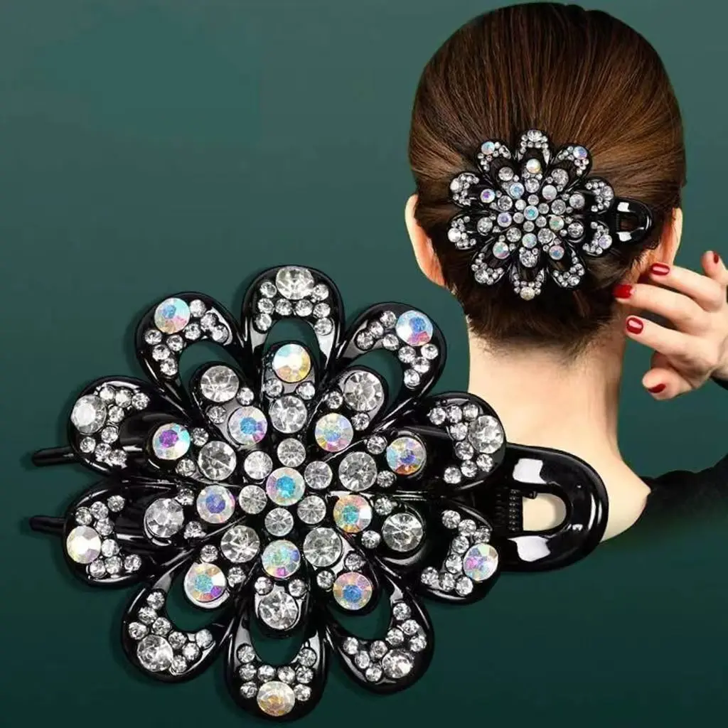 Korean Style Women Girls Hair Accessories Duck Billed Hairpins Headwear Coiled Rhinestone Elegant Hair Clip Three Tooth Clip Korean Style Women Girls Hair Accessories Duck Billed Hairpins Headwear Coiled Rhinestone Elegant Hair Clip Three Tooth Clip