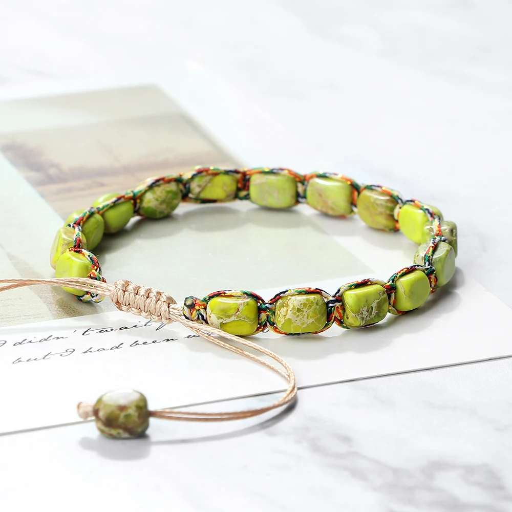 Bohemian Imperial Stone Beaded Bracelet Handmade Braided String Bangles Friendship Jewelry Gift Vintage Design Strand Bracelets Bohemian Imperial Stone Beaded Bracelet Handmade Braided String Bangles Friendship Jewelry Gift Vintage Design Strand Bracelets