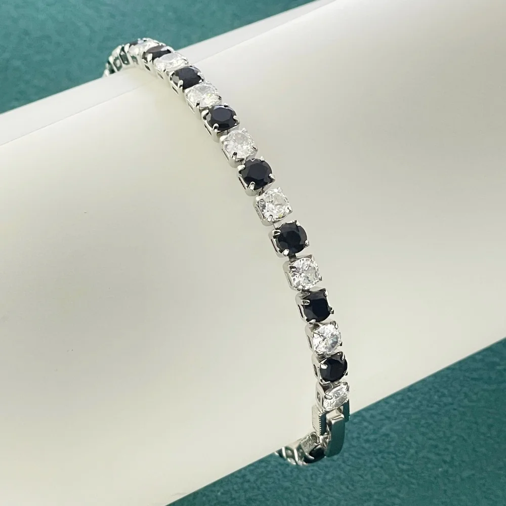 Tennis bracelet styled on wrist
