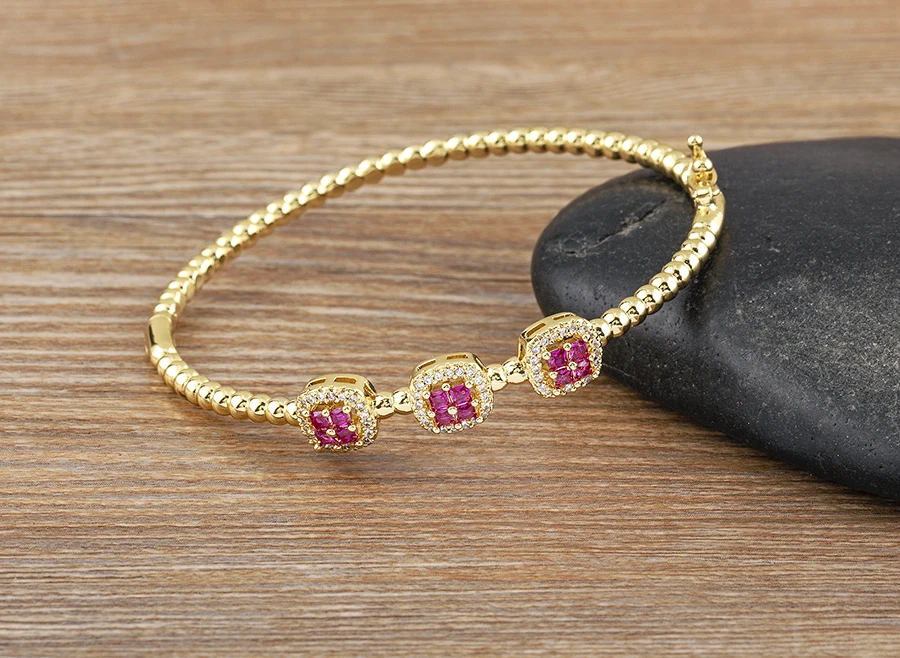 Bangle bracelet styled on wrist