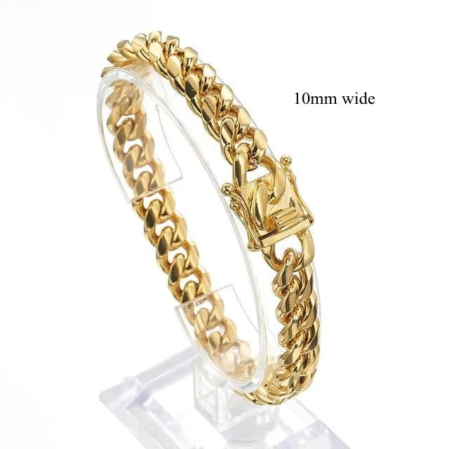 Gold rose gold chain bracelet close up