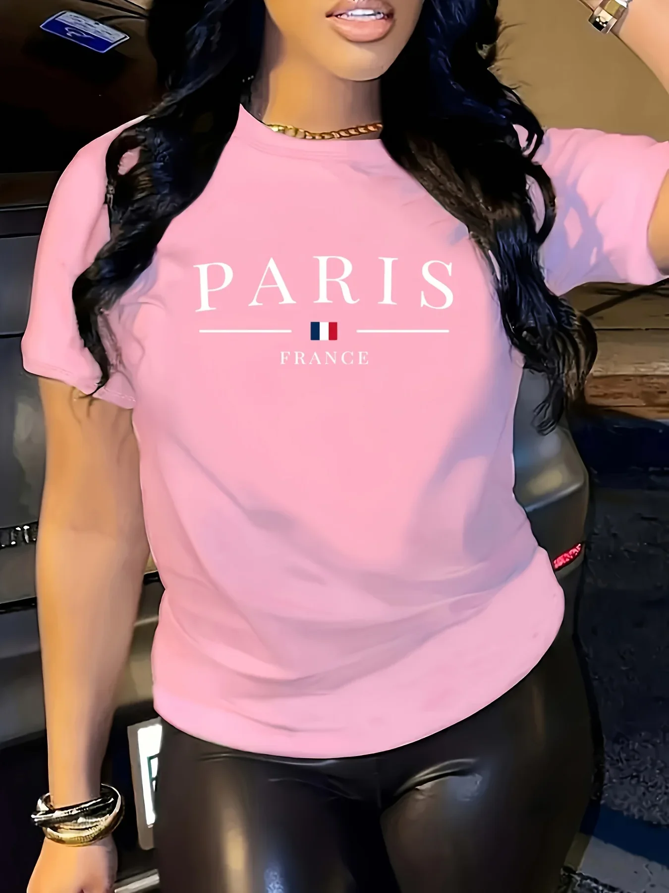 Stylish Women’s Short Sleeve Casual Round Neck Summer Sporty Style Versatile Top with Print Soft Fabric Breathable Moisture Stylish Women's Short Sleeve Casual Round Neck Summer Sporty Style Versatile Top with Print Soft Fabric Breathable Moisture