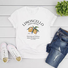 Limoncello lemon graphic t-shirt for women in white