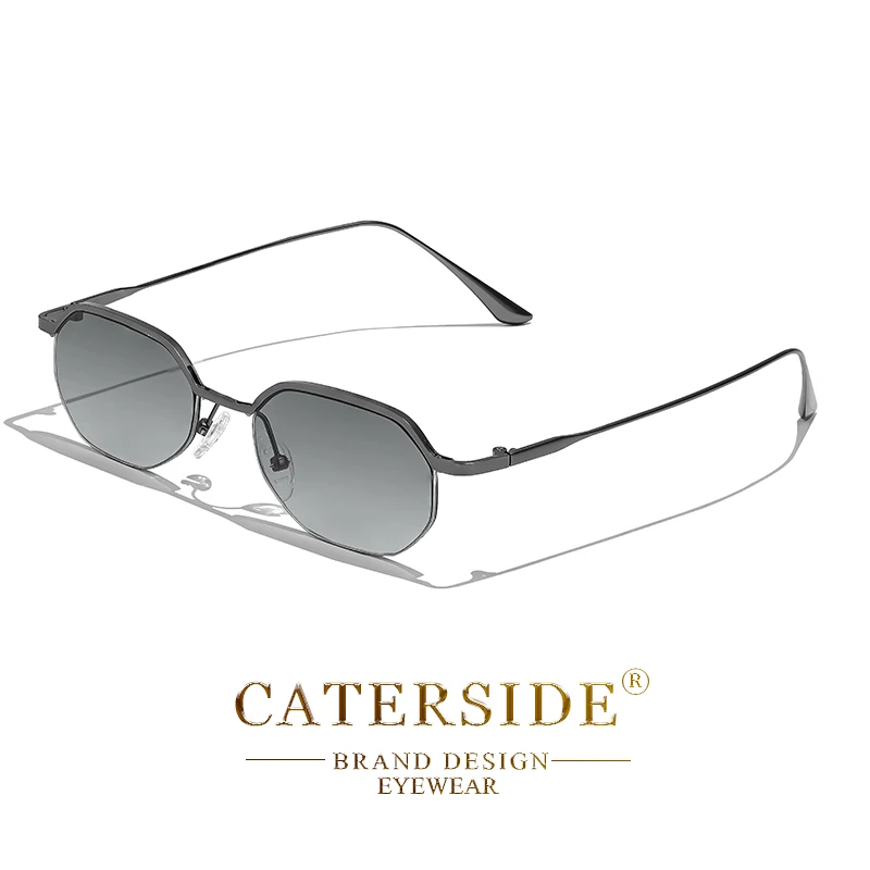 Caterside retro small frame sunglasses in gray gradient