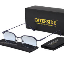 Caterside retro small frame sunglasses in gunmetal blue