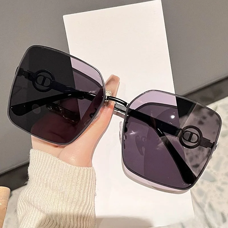 DS-7981 oversized rimless sunglasses close up