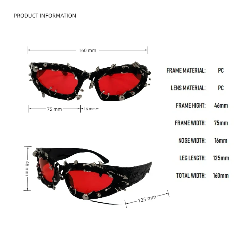 Personalized Rivet Sunglasses for Men and Women Retro Metal Studded Frame Unisex Punk Eyewear UV400 Protection Party Shades Personalized Rivet Sunglasses for Men and Women Retro Metal Studded Frame Unisex Punk Eyewear UV400 Protection Party Shades