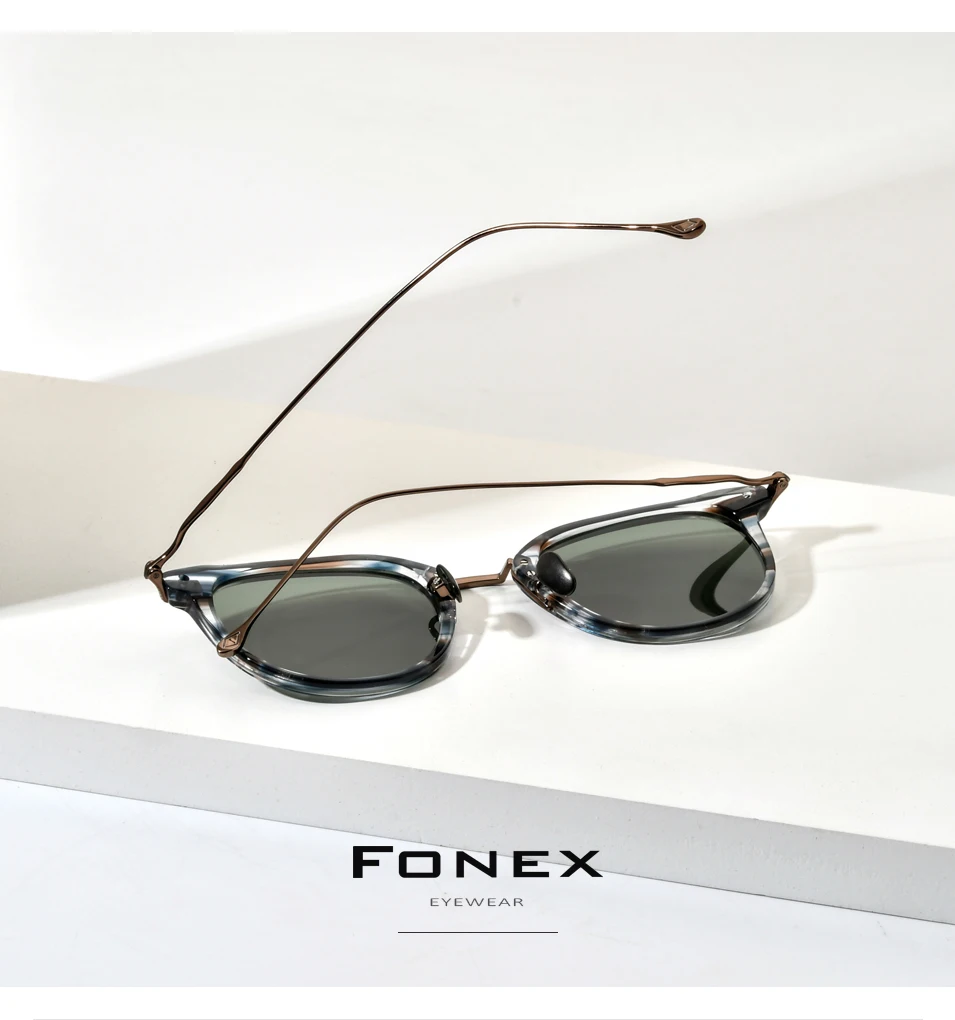 Fonex round titanium sunglasses product shot