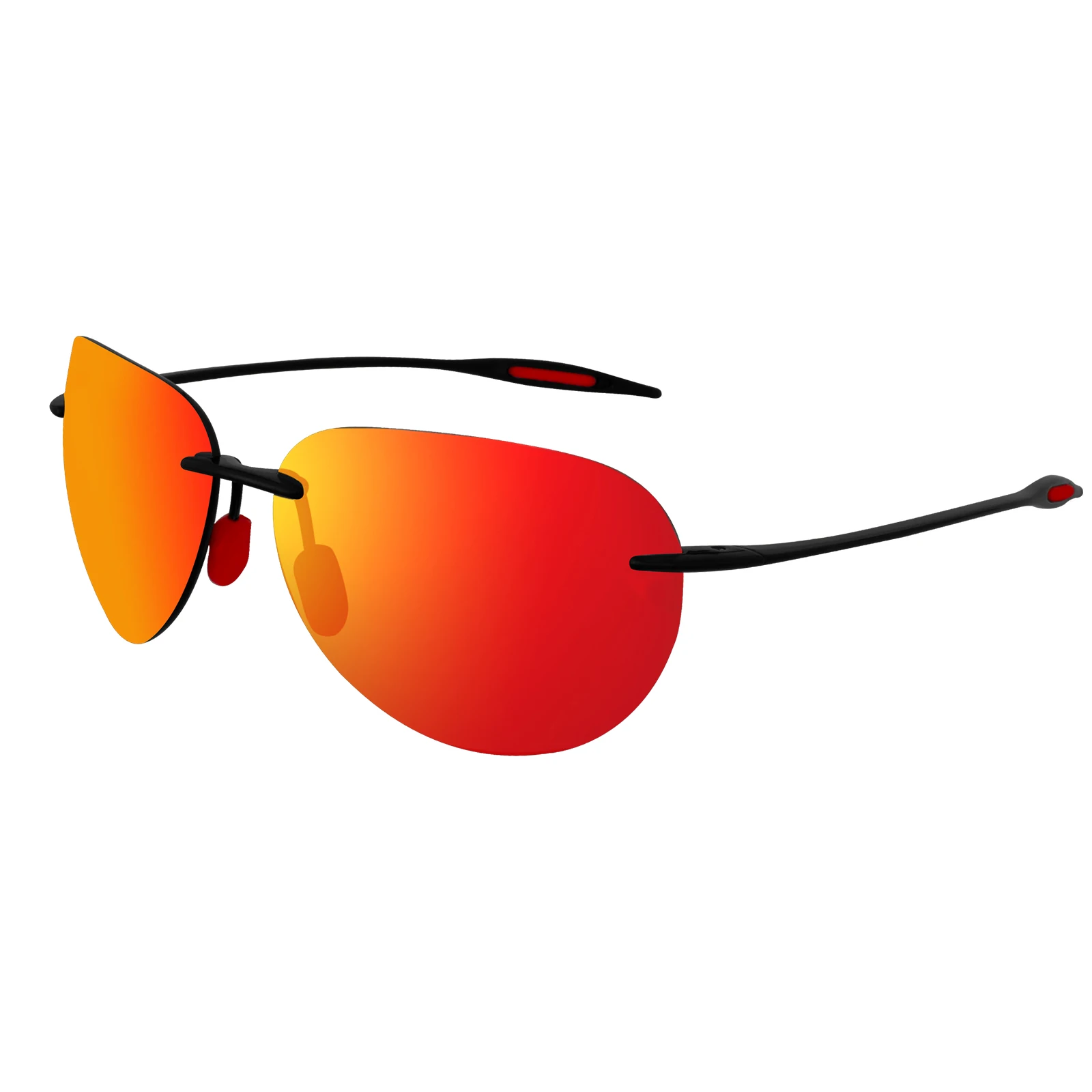 Juli TR90 rimless sport sunglasses with red mirror lens